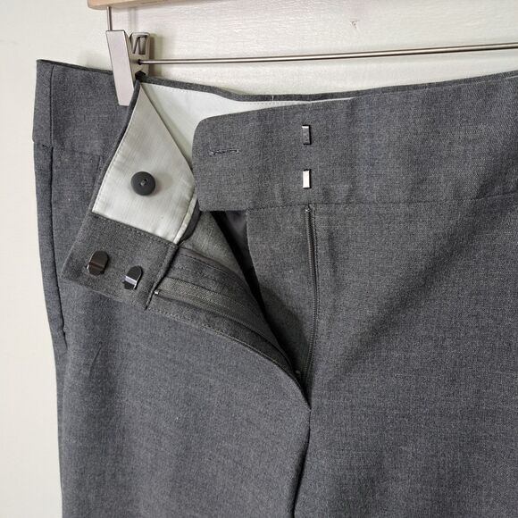 Ann Taylor Loft Marisa Pants Womens 12 Trouser Gray Flat Front Straight Leg - Picture 3 of 11